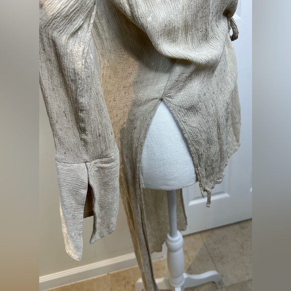 ZARA BASIC COLLECTION JACQUARD ASYMMETRIC KIMONO WRAP BOOUSE SIZE L - Picture 5 of 10